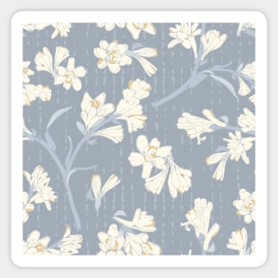 Tuberose cream flowers over dark background Sticker